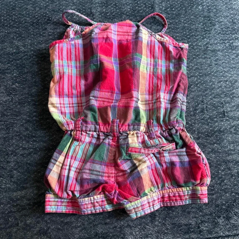 Ralph Lauren Girls 2/2T Plaid Sleeveless Romper